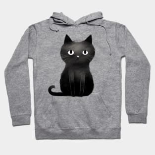 Minimalist Black Cat Design Hoodie